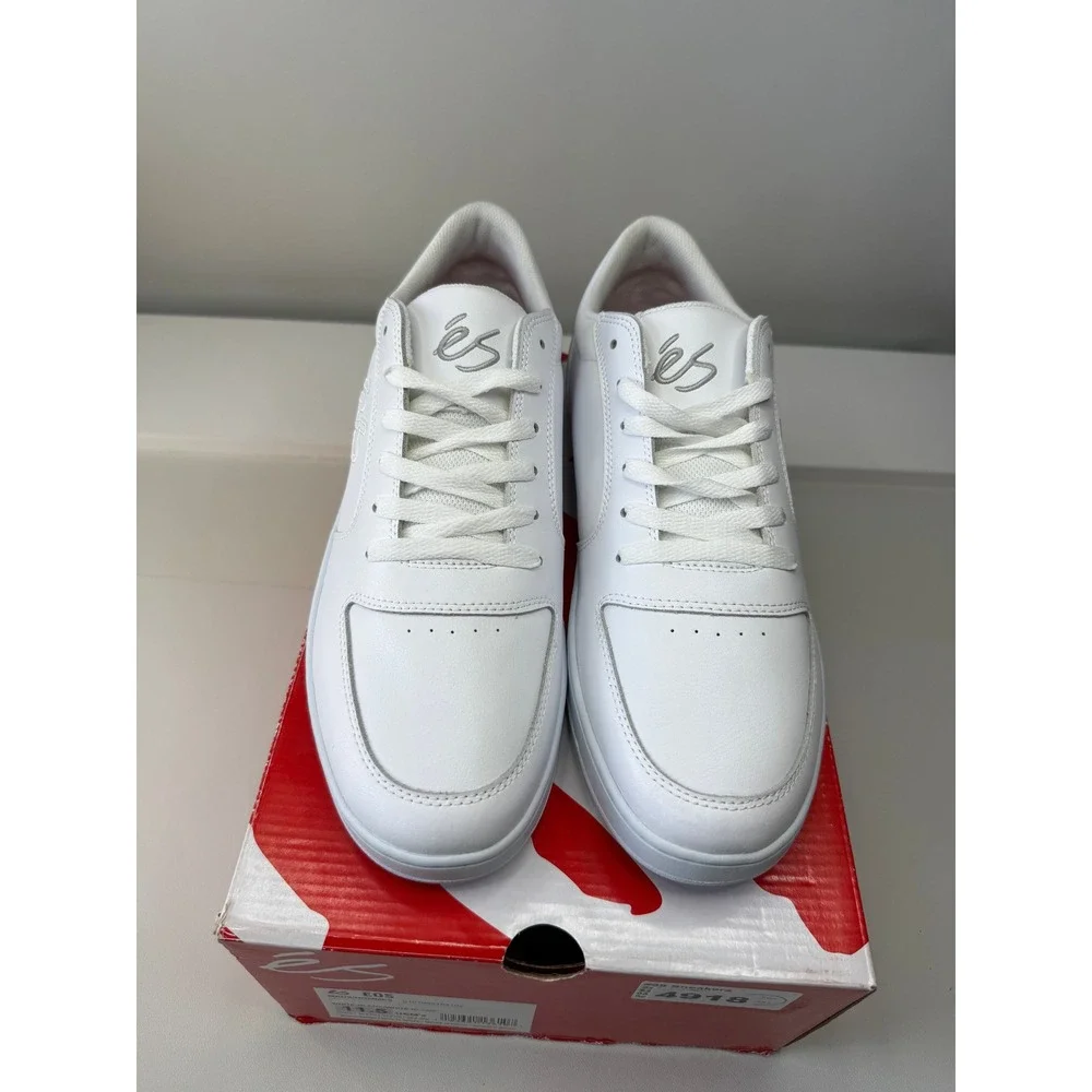 ES EOS Mens Skate‎ Shoes White Leather Low Top Sneakers Size 11.5 New